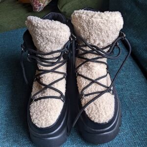 Cozy Cream and Black Women's Boots